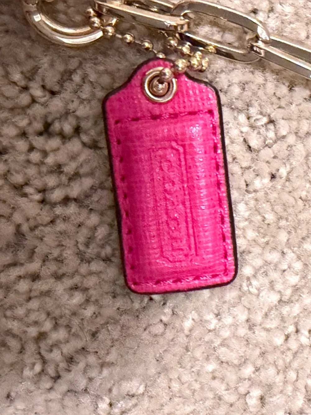 Coach Hot Pink Crossbody Wristlet with Gold Chain